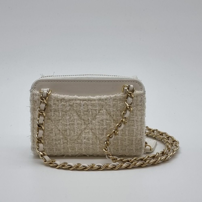 【包稅】CHANEL VIP禮品斜紋緞帶迷你鏈條包 CHB042244-4