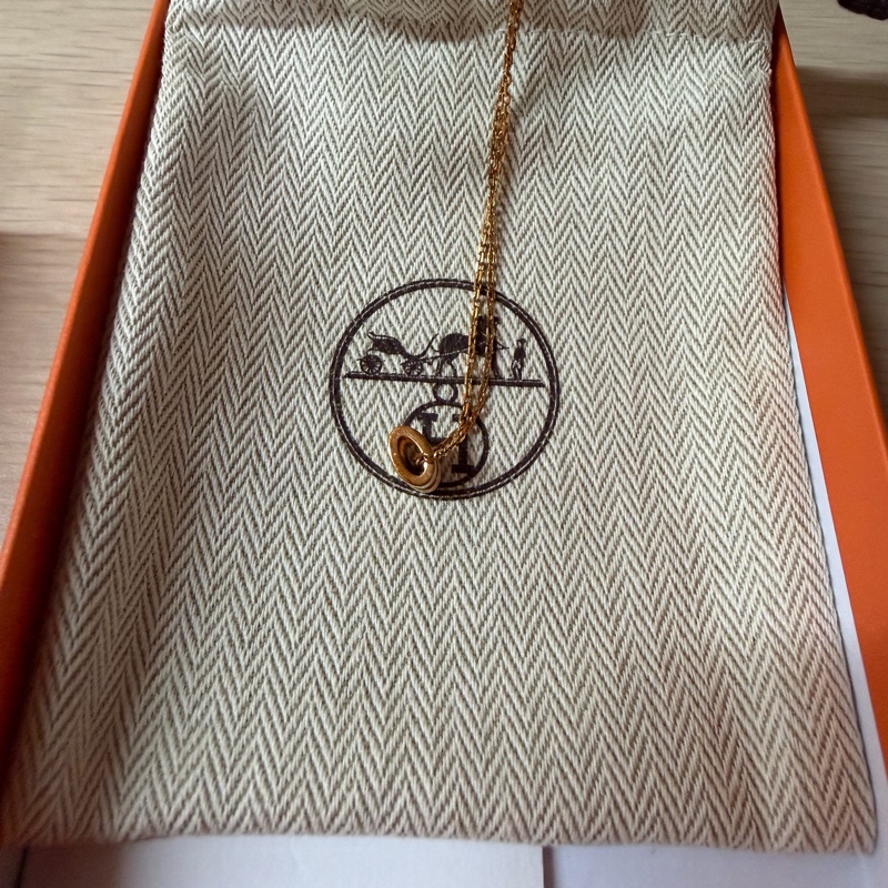 愛馬仕 Hermes Mini pop H項鍊 玫瑰金 白色-8