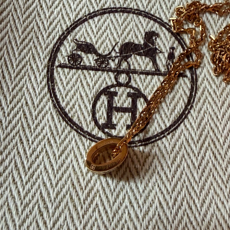 愛馬仕 Hermes Mini pop H項鍊 玫瑰金 白色-10