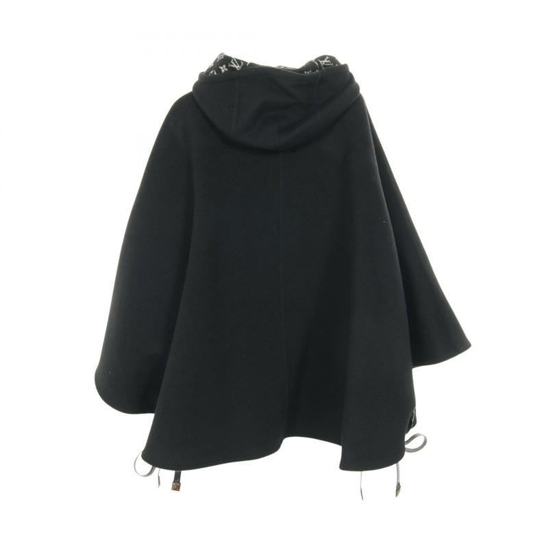路易威登 Monogram 36 號黑色羊毛斗篷外套（二手女）-1