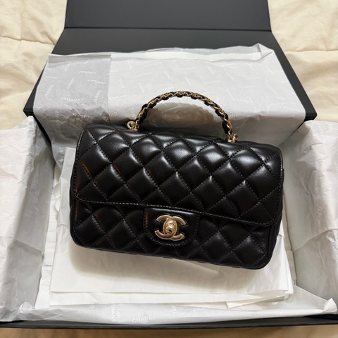 香奈兒 Chanel 23A 水鑽手把cf 20 handle 羊皮