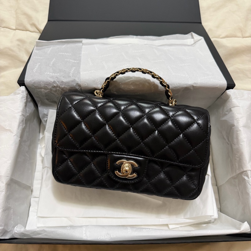 香奈兒 Chanel 23A 水鑽手把cf 20 handle 羊皮-0