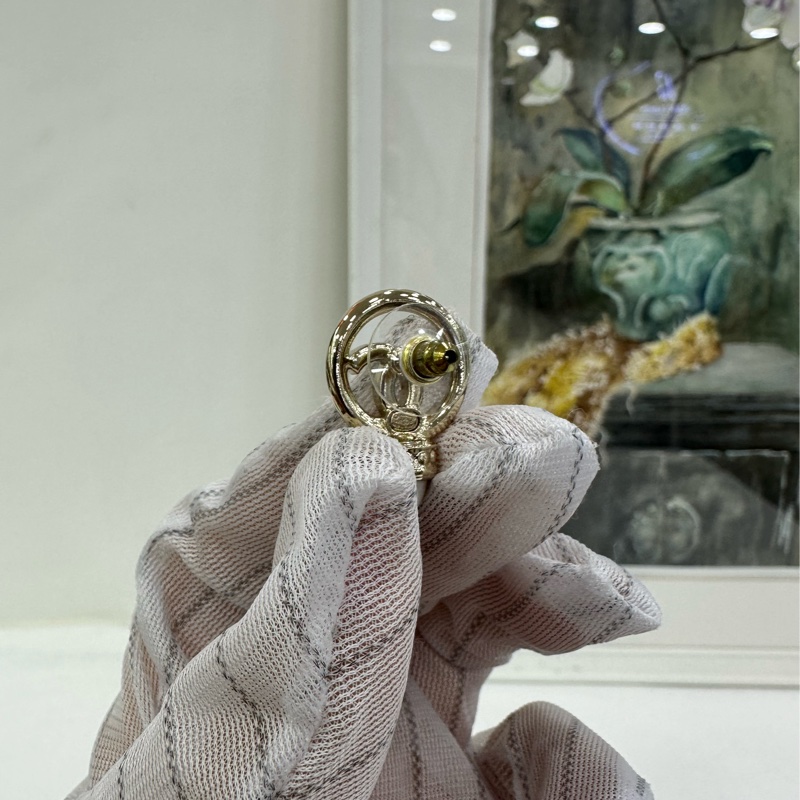 Chanel香奈兒子彈頭珍珠拼鑽環形滿鑽雙C金色-5