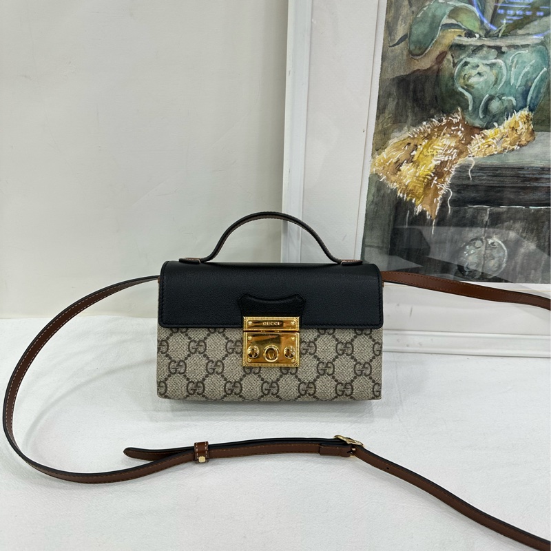 Gucci padlock月光寶盒 黑色 手提斜背包 尺寸 18*11-0