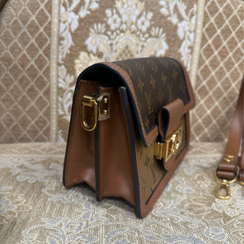 LV 雙色原花金釦Mini Dauphine肩斜背包M45959-2