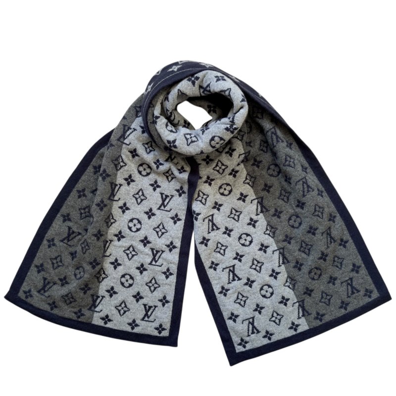 LOUIS VUITTON 老花 純羊絨 圍巾-1