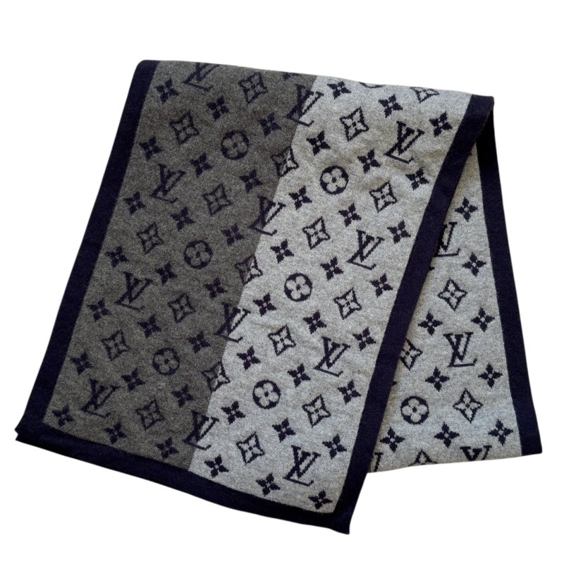 LOUIS VUITTON 老花 純羊絨 圍巾-3