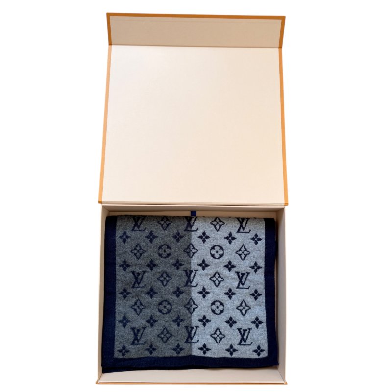 LOUIS VUITTON 老花 純羊絨 圍巾-8