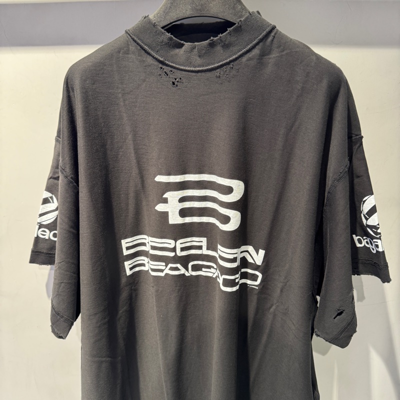 Balenciaga巴黎世家 Logo字母印花圓領短袖T恤 寬松版型 男款 黑色-2