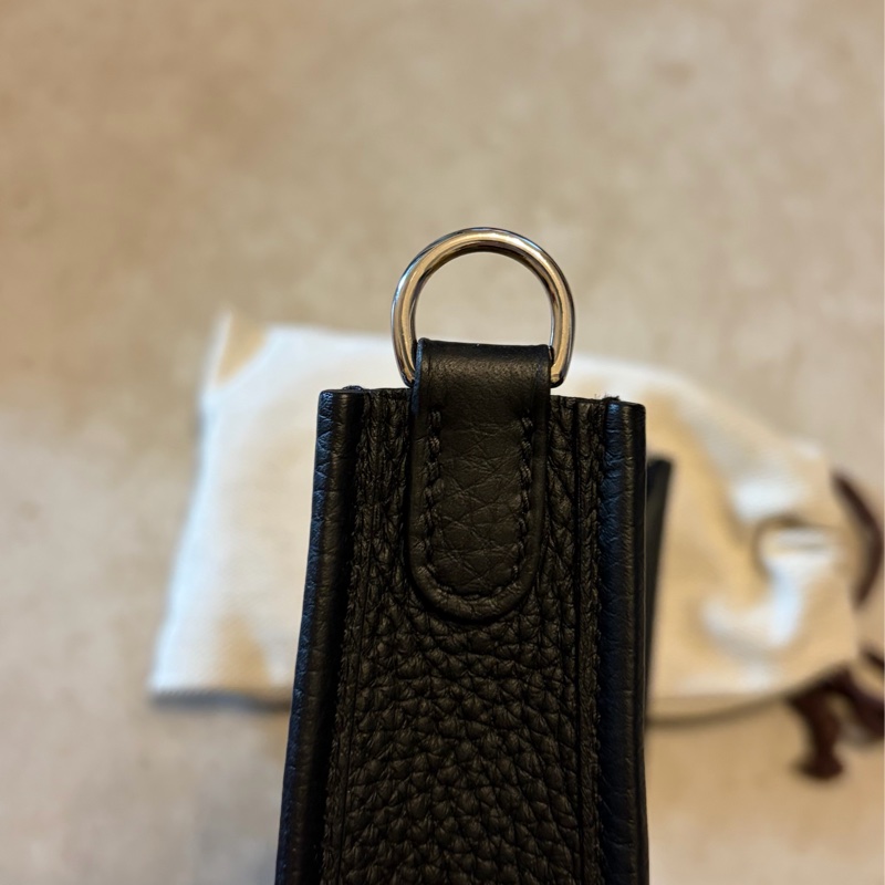 Hermes mini Evelyne 黑銀-5