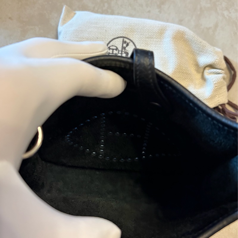 Hermes mini Evelyne 黑銀-7
