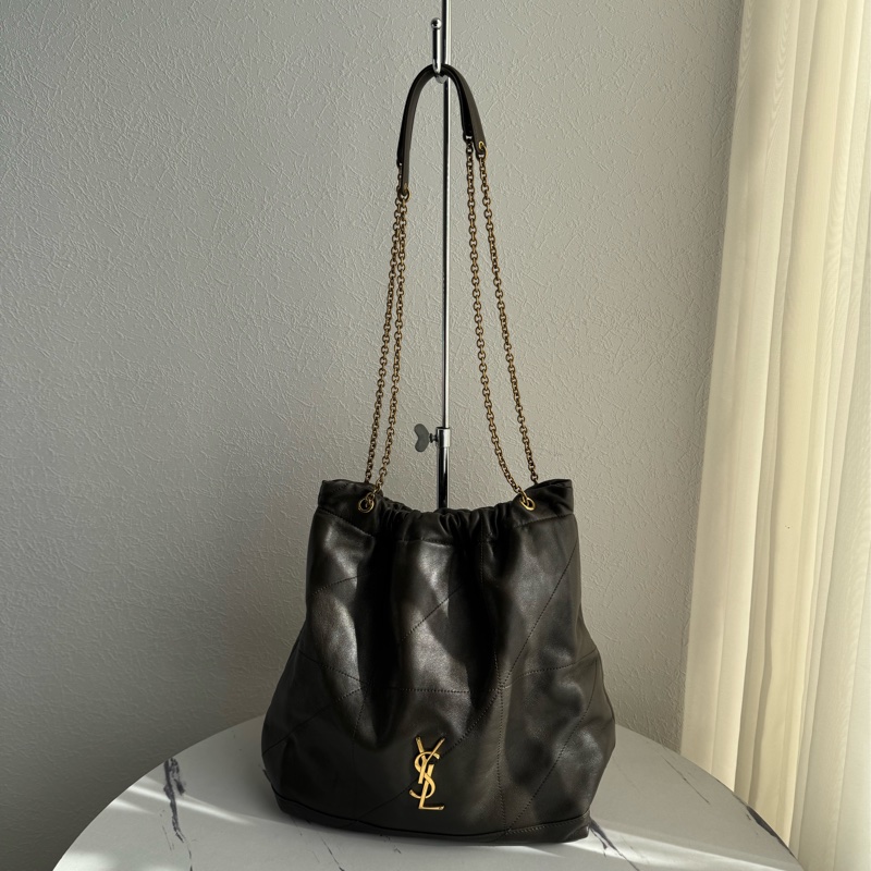 Ysl墨綠小羊皮金鏈雙肩包❤️新年高cp✨✨-0