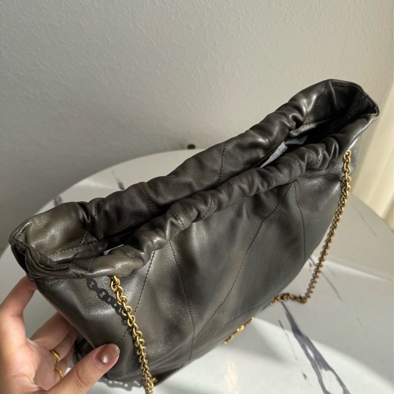 Ysl墨綠小羊皮金鏈雙肩包❤️新年高cp✨✨-11