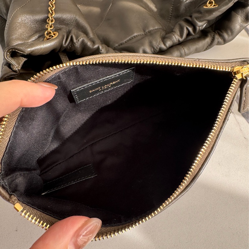 Ysl墨綠小羊皮金鏈雙肩包❤️新年高cp✨✨-38