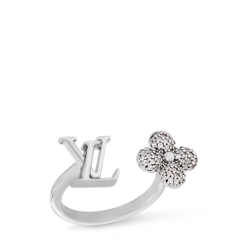Louis Vuitton LV 大爆款爆閃戒指M碼 M1800M Louisette Signature Strass Ring-0