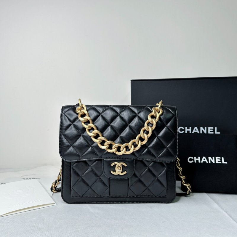 CHANEL 23S黑金豆腐小書包-1