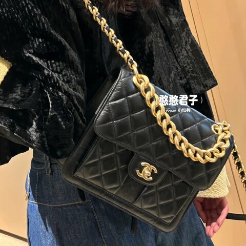 CHANEL 23S黑金豆腐小書包