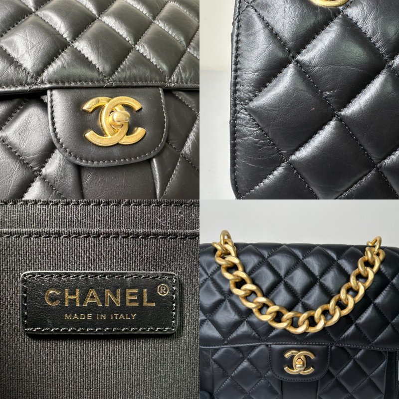 CHANEL 23S黑金豆腐小書包-10