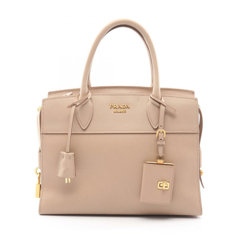 PRADA Esplanade SAFFIANO + CITY C 手提包 1BA046 皮革 米色 二手 女士