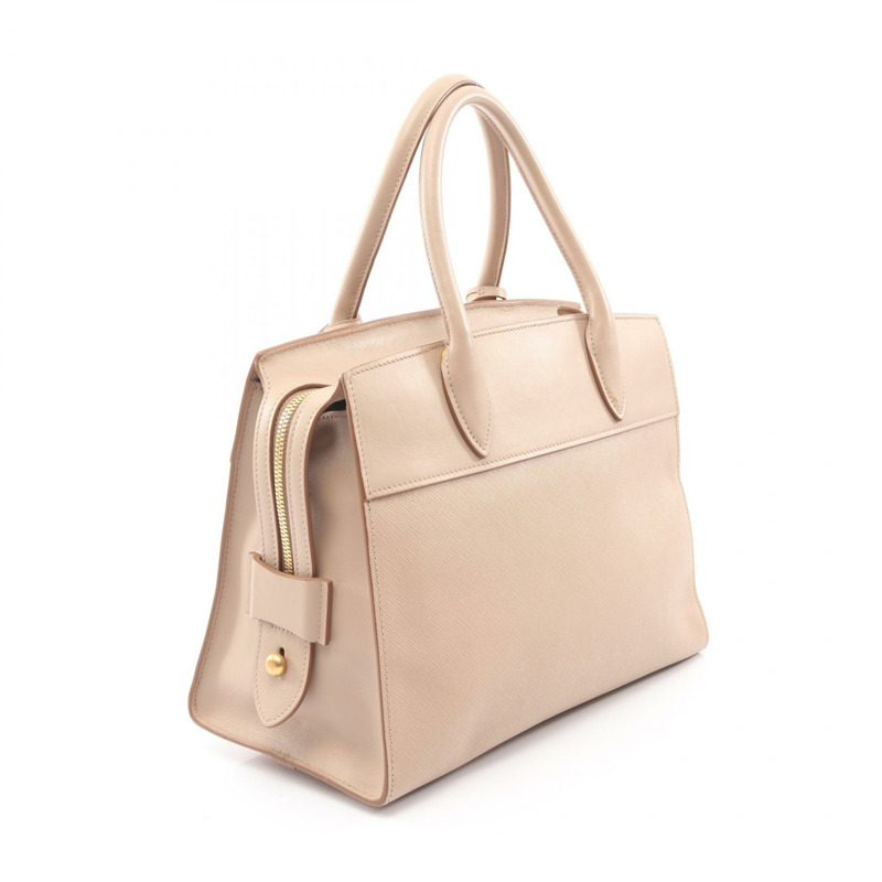 PRADA Esplanade SAFFIANO + CITY C 手提包 1BA046 皮革 米色 二手 女士-1