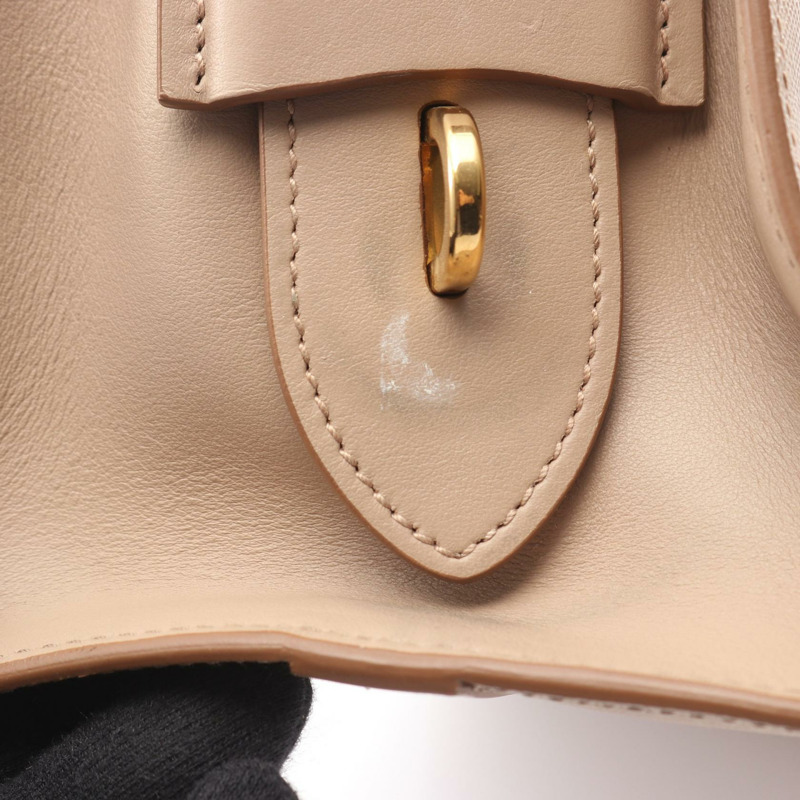 PRADA Esplanade SAFFIANO + CITY C 手提包 1BA046 皮革 米色 二手 女士-5