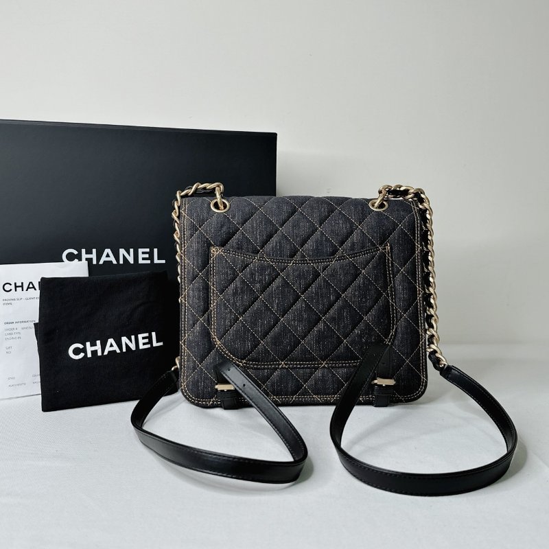 CHANEL 23S丹寧豆腐小書包-2