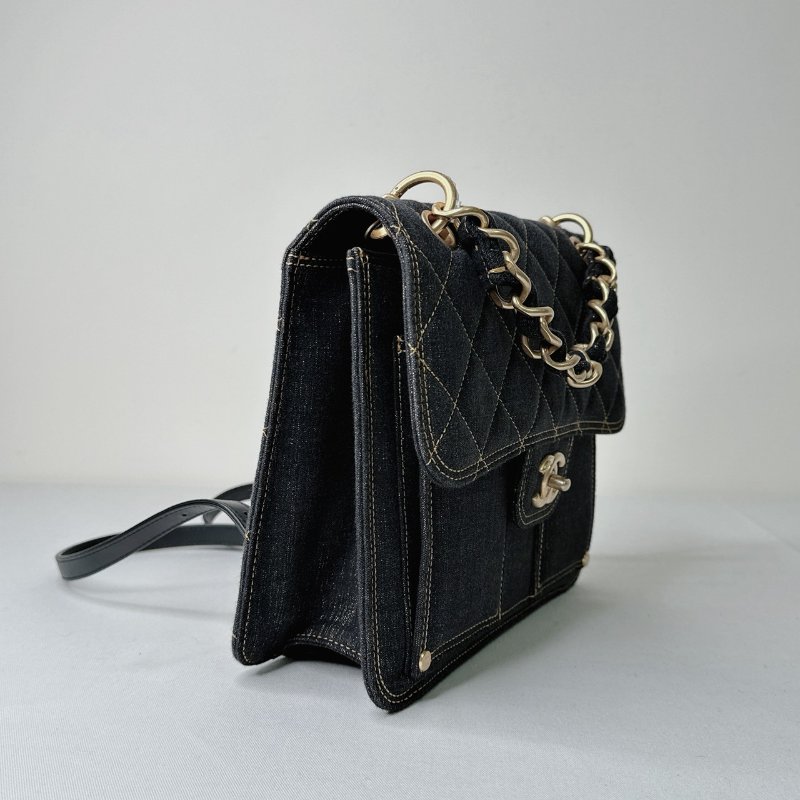 CHANEL 23S丹寧豆腐小書包-4