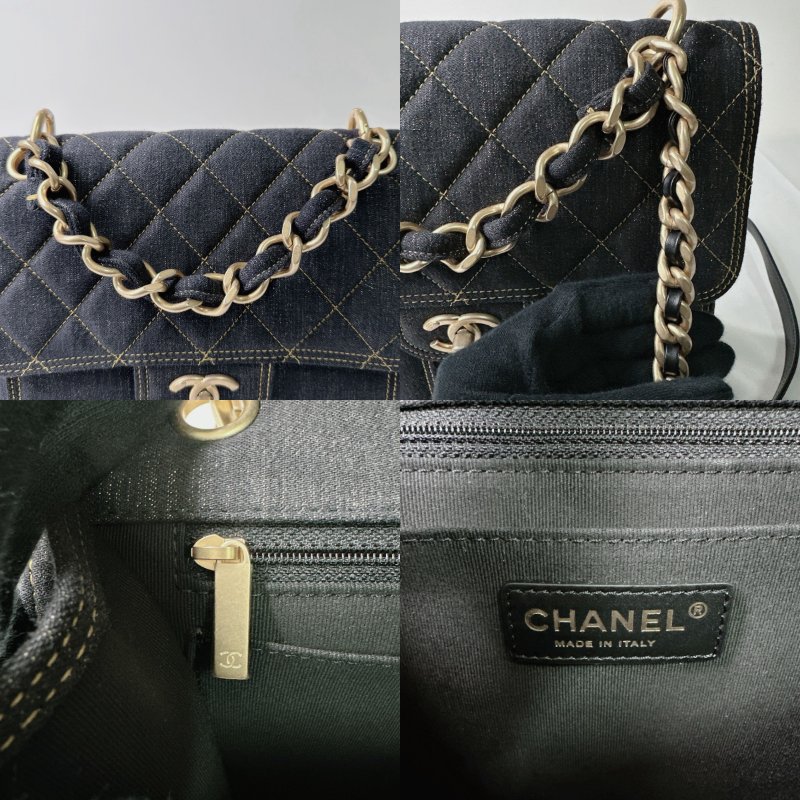 CHANEL 23S丹寧豆腐小書包-10