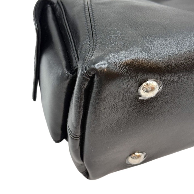 LOUIS VUITTON Carryall 字母徽標機車鏈條黑武士托特包Tote包購物袋 小羊皮 手提單肩包 小號 男女同款 黑色-8