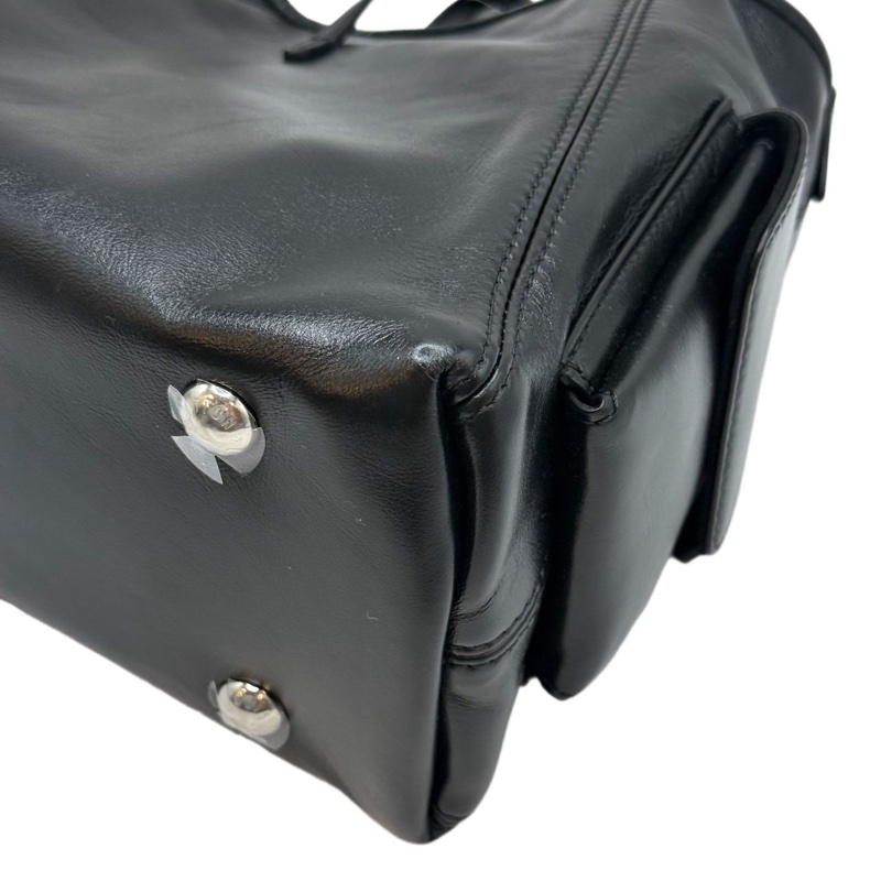 LOUIS VUITTON Carryall 字母徽標機車鏈條黑武士托特包Tote包購物袋 小羊皮 手提單肩包 小號 男女同款 黑色-9