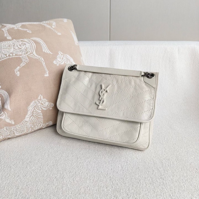 YSLNiki中號 奶白色油蠟皮 28*20*8.5 99新配件塵袋-3