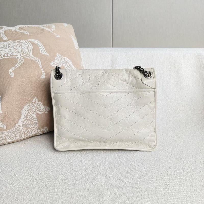 YSLNiki中號 奶白色油蠟皮 28*20*8.5 99新配件塵袋-6