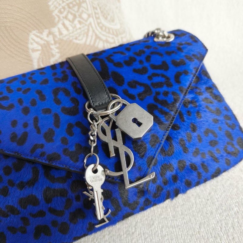 YSL馬毛豹紋鏈條包23*14*6  98新配件鑰匙鎖塵袋-2