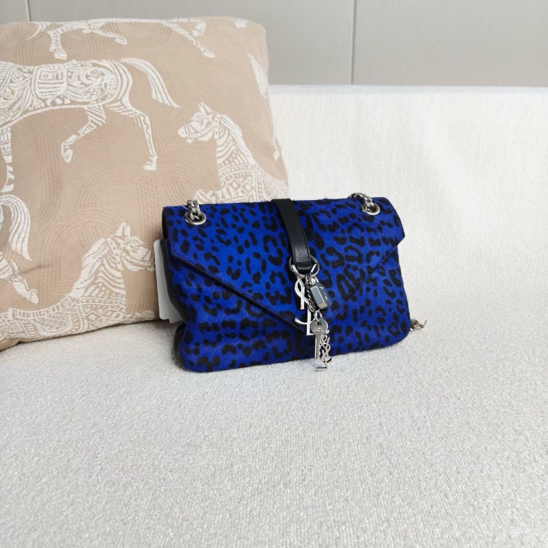 YSL馬毛豹紋鏈條包23*14*6  98新配件鑰匙鎖塵袋-3