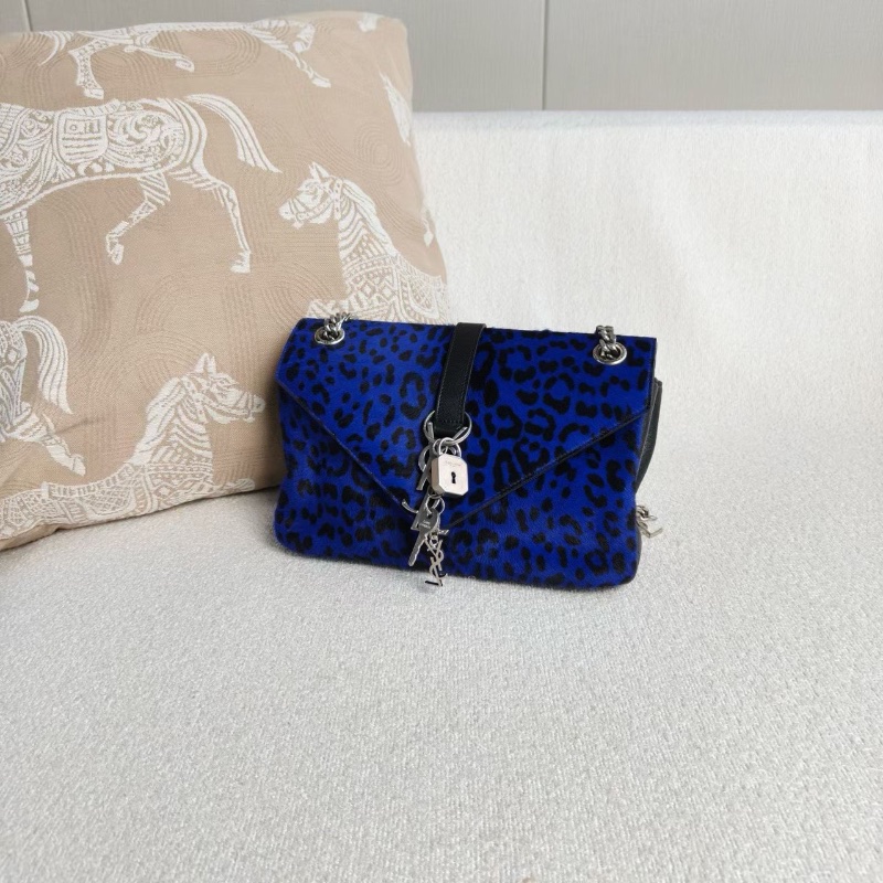 YSL馬毛豹紋鏈條包23*14*6  98新配件鑰匙鎖塵袋-5