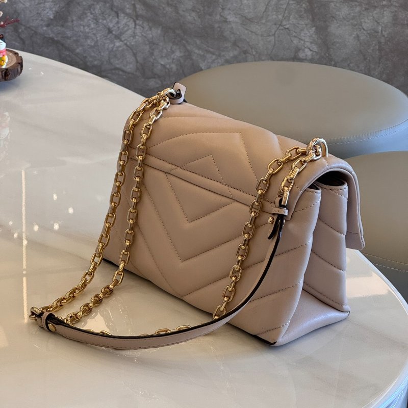 *SHIHNA名牌精品* Michael Kors Cece 裸粉 絎縫皮革肩背包-4