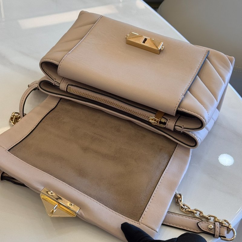 *SHIHNA名牌精品* Michael Kors Cece 裸粉 絎縫皮革肩背包-5
