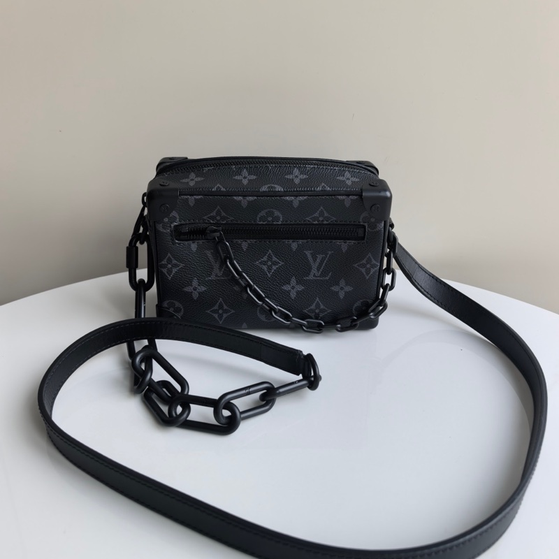 98新lv/路易威登 黑花 Soft trunk 單肩斜挎小方盒子包 開口笑 25年芯片款-0