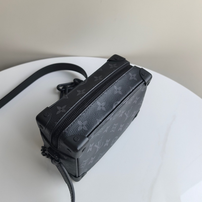 98新lv/路易威登 黑花 Soft trunk 單肩斜挎小方盒子包 開口笑 25年芯片款-5