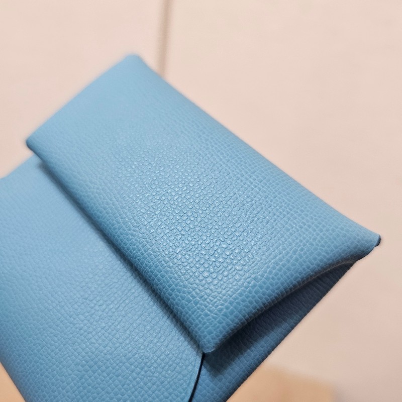 [不用萬元的愛馬仕❣️] Hermes 7N糖果藍Bastia零錢包-6
