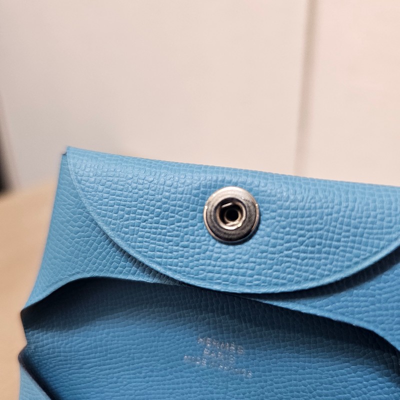 [不用萬元的愛馬仕❣️] Hermes 7N糖果藍Bastia零錢包-9