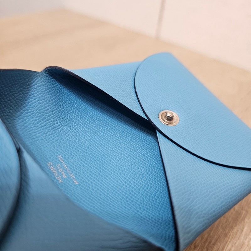 [不用萬元的愛馬仕❣️] Hermes 7N糖果藍Bastia零錢包-12