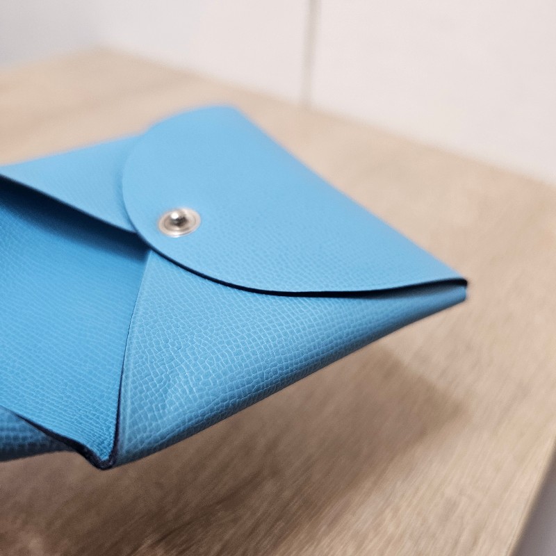 [不用萬元的愛馬仕❣️] Hermes 7N糖果藍Bastia零錢包-13