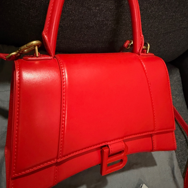 專櫃正品 BALENCIAGA 593546 紅沙漏包包 手提包 聖誕紅色-5