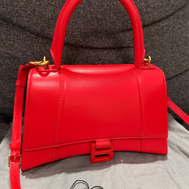 專櫃正品 BALENCIAGA 593546 紅沙漏包包 手提包 聖誕紅色-6