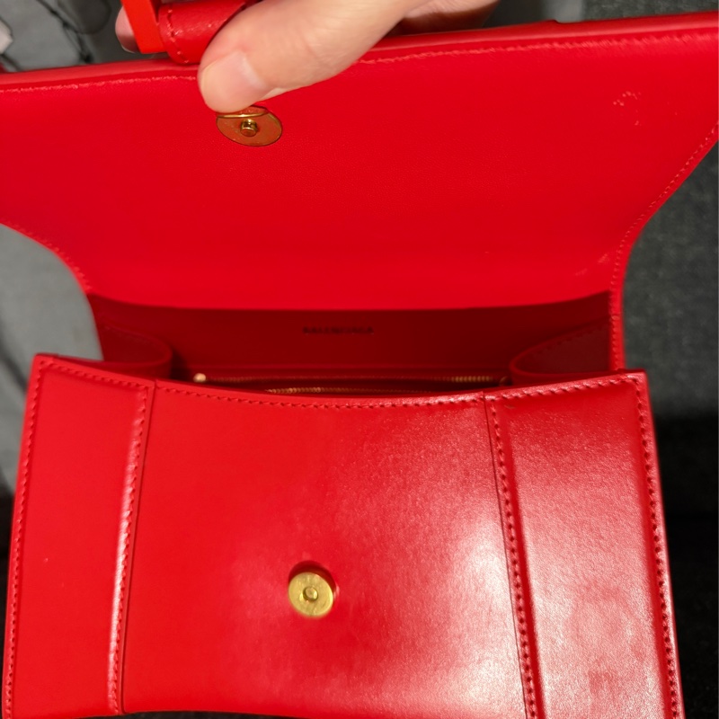 專櫃正品 BALENCIAGA 593546 紅沙漏包包 手提包 聖誕紅色-10