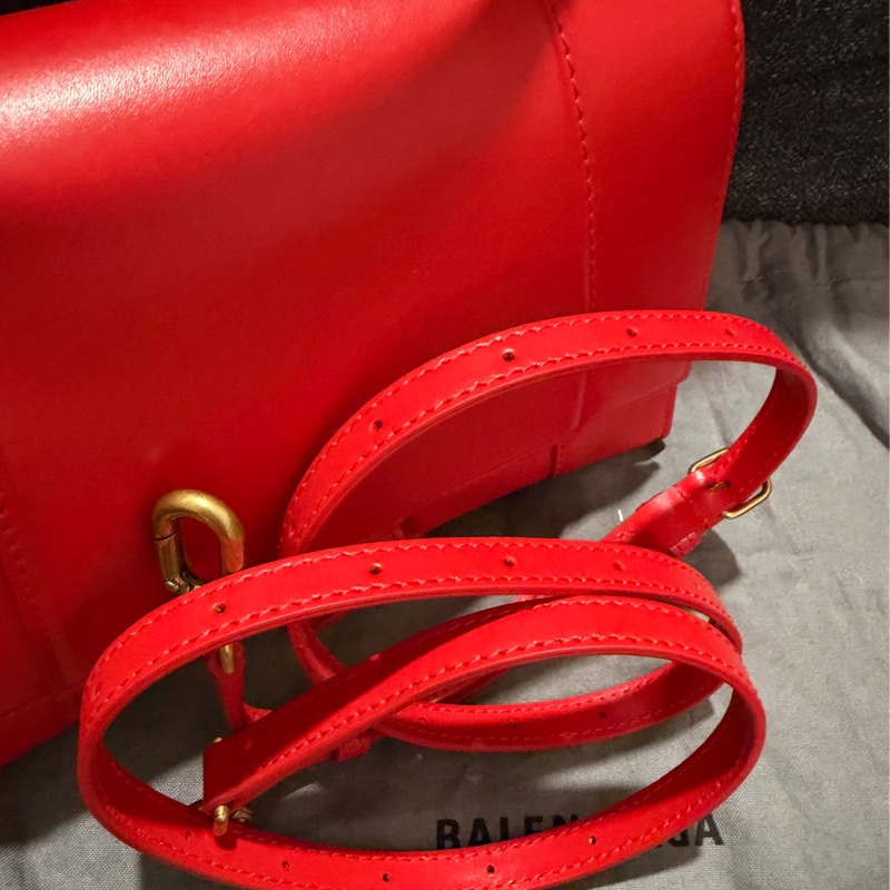 專櫃正品 BALENCIAGA 593546 紅沙漏包包 手提包 聖誕紅色-12