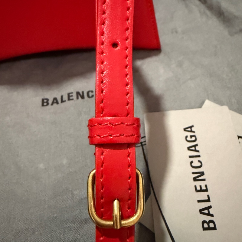 專櫃正品 BALENCIAGA 593546 紅沙漏包包 手提包 聖誕紅色-13