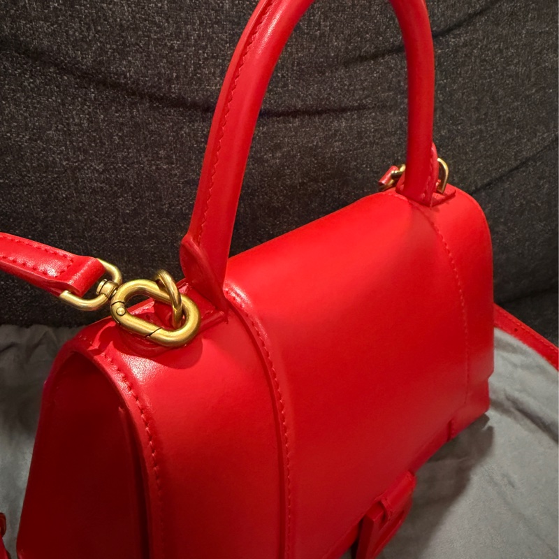 專櫃正品 BALENCIAGA 593546 紅沙漏包包 手提包 聖誕紅色-14