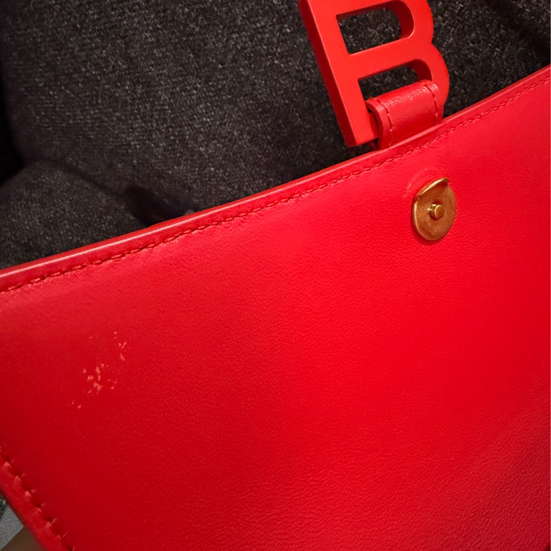 專櫃正品 BALENCIAGA 593546 紅沙漏包包 手提包 聖誕紅色-18